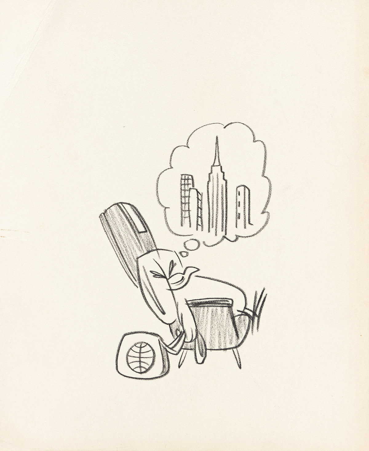 HENRY SYVERSON (1918-2007) Small archive of 13 drawings for a Pan-American Airways (Pan-Am) ad campaign.